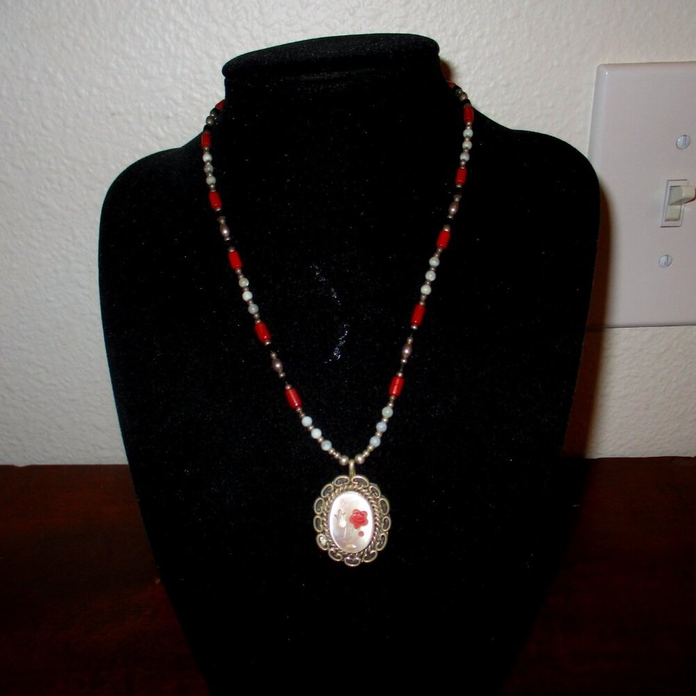 Mother of Pearl Sterling Silver Handcrafted Necklace